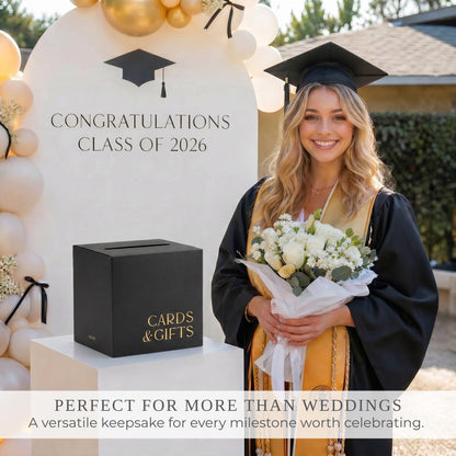 ZICOTO Elegant Wedding Card Box for a Beautiful Reception Gift Table – Lovely Card Box for Wedding, Graduation and Celebration Decor – Charming Envelope Gift Box