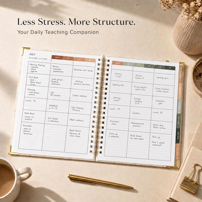 Aesthetic Teacher Planner For The 2026-2027 Academic School Year - Your All Incl. 8.5" x 11" Lesson Plan Book Supplies - Easily Organize Your Daily, Weekly & Monthly Classroom/Homeschool Schedule