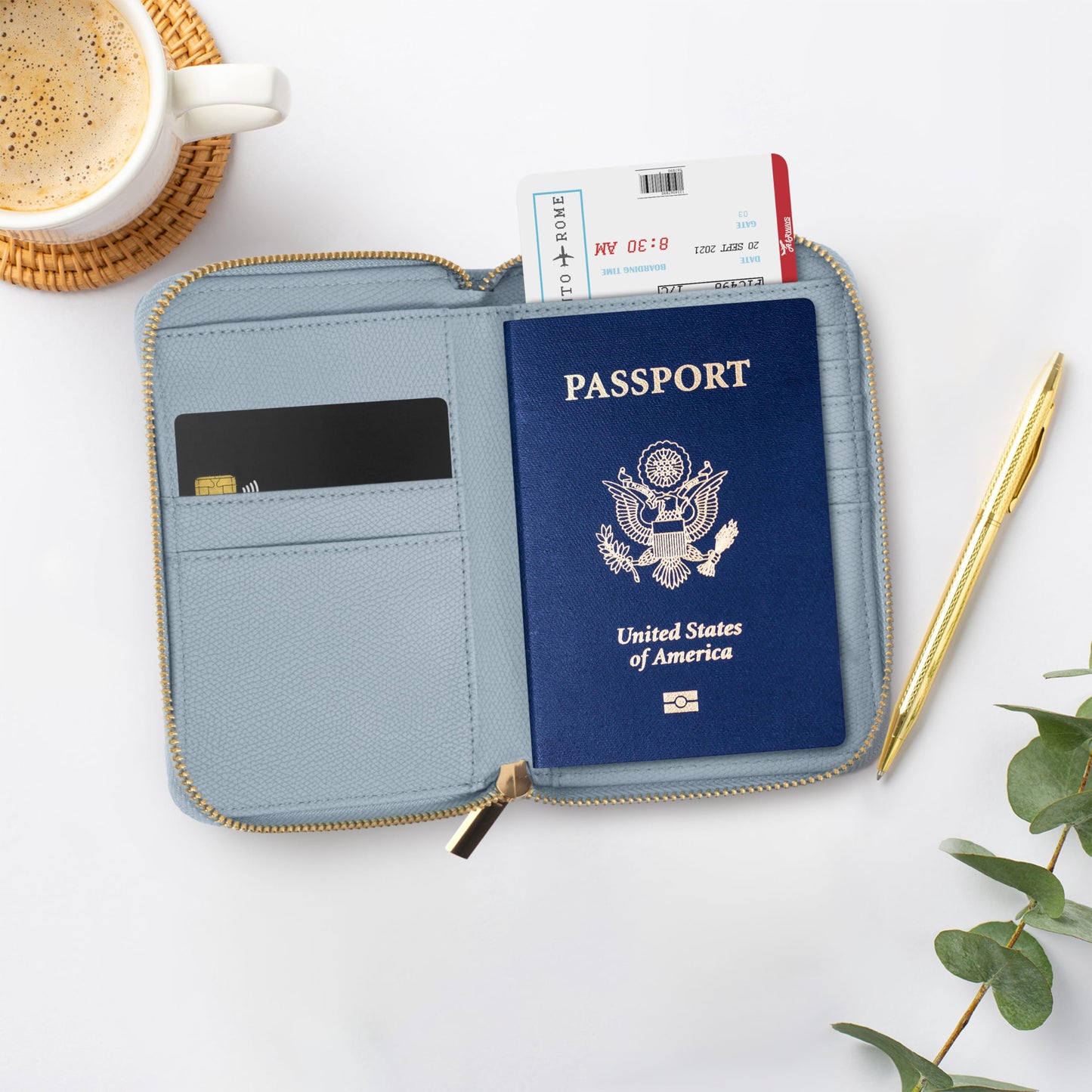 ZICOTO Stylish Passport Holder for Travel with Detachable Wristlet Strap - All-in-One Travel Wallet Organizer for Women, Secure Money Belt Alternative with Card Slots and Tassel Keychain