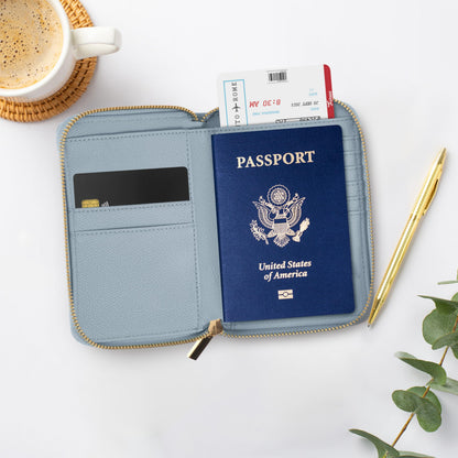 ZICOTO Stylish Passport Holder for Travel with Detachable Wristlet Strap - All-in-One Travel Wallet Organizer for Women, Secure Money Belt Alternative with Card Slots and Tassel Keychain