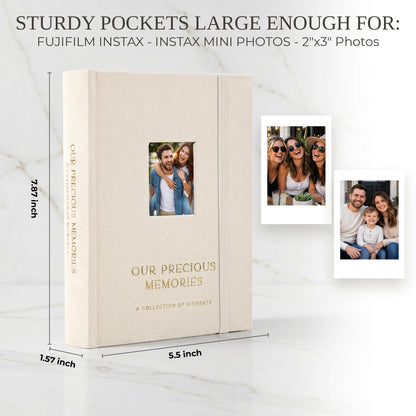 Beautiful Photo Album for 2x3 in Polaroid Photos - Safely Holds Your 180 Pictures Of Unique Memories - The Perfect Photo Book To Store Pictures