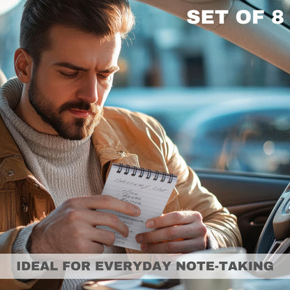 ZICOTO Aesthetic Pocket Notebooks Set Of 8 - Small 3x5 Spiral Notepads With Lined Pages For Women Or Men - The Perfect Little Mini Pads to Stay Organized and Boost Productivity at Work or School