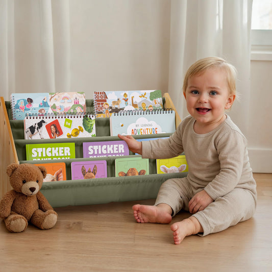ZICOTO Decorative Wooden Bookshelf for Kids Rooms - Keeps Plenty of Books Neatly Organized & Within Reach for Toddlers - Easy Install Montessori Book Shelf for Baby's Bedroom or Playroom Decor
