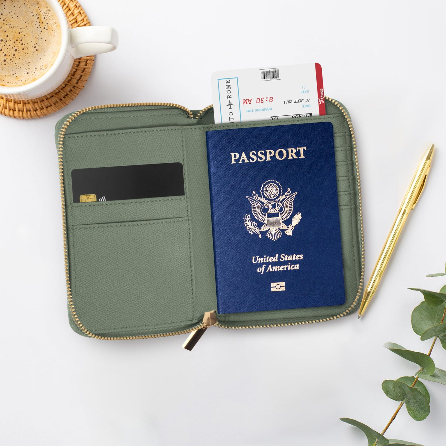 ZICOTO Stylish Passport Holder for Travel with Detachable Wristlet Strap - All-in-One Travel Wallet Organizer for Women, Secure Money Belt Alternative with Card Slots and Tassel Keychain