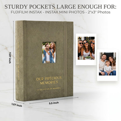 Beautiful Photo Album for 2x3 in Polaroid Photos - Safely Holds Your 180 Pictures Of Unique Memories - The Perfect Photo Book To Store Pictures