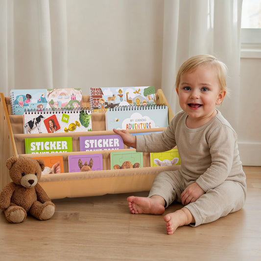 ZICOTO Decorative Wooden Bookshelf for Kids Rooms - Keeps Plenty of Books Neatly Organized & Within Reach for Toddlers - Easy Install Montessori Book Shelf for Baby's Bedroom or Playroom Decor
