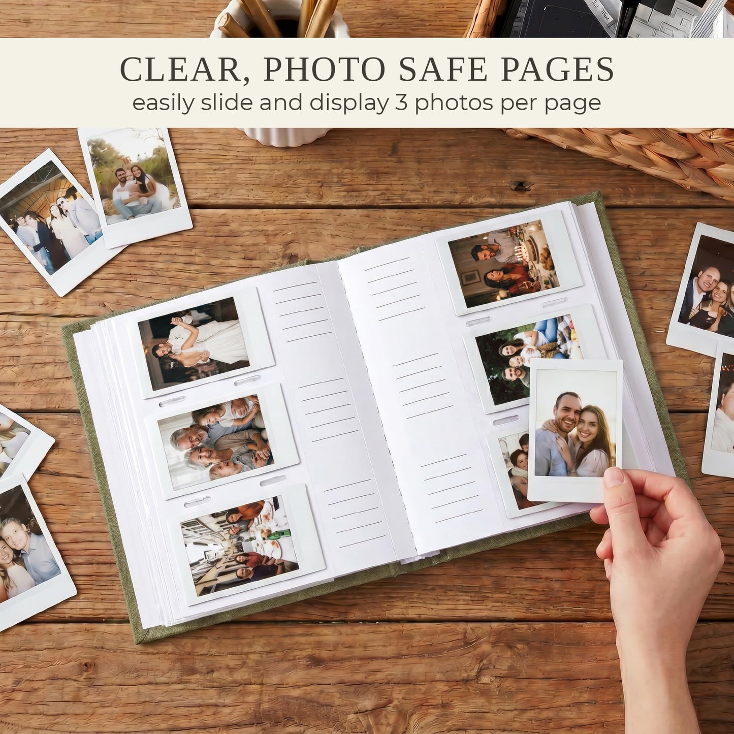 Beautiful Photo Album for 2x3 in Polaroid Photos - Safely Holds Your 180 Pictures Of Unique Memories - The Perfect Photo Book To Store Pictures