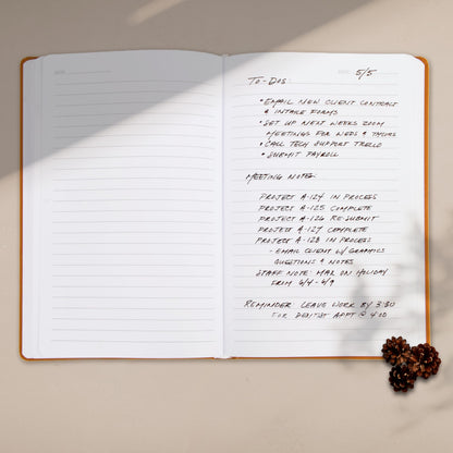 ZICOTO Aesthetic Thick Notebook Journal For Women 7" x 10" - Modern Linen Hardcover Note Book With 300 Lined Pages - Perfect For Writing And Staying Organized at Work or School