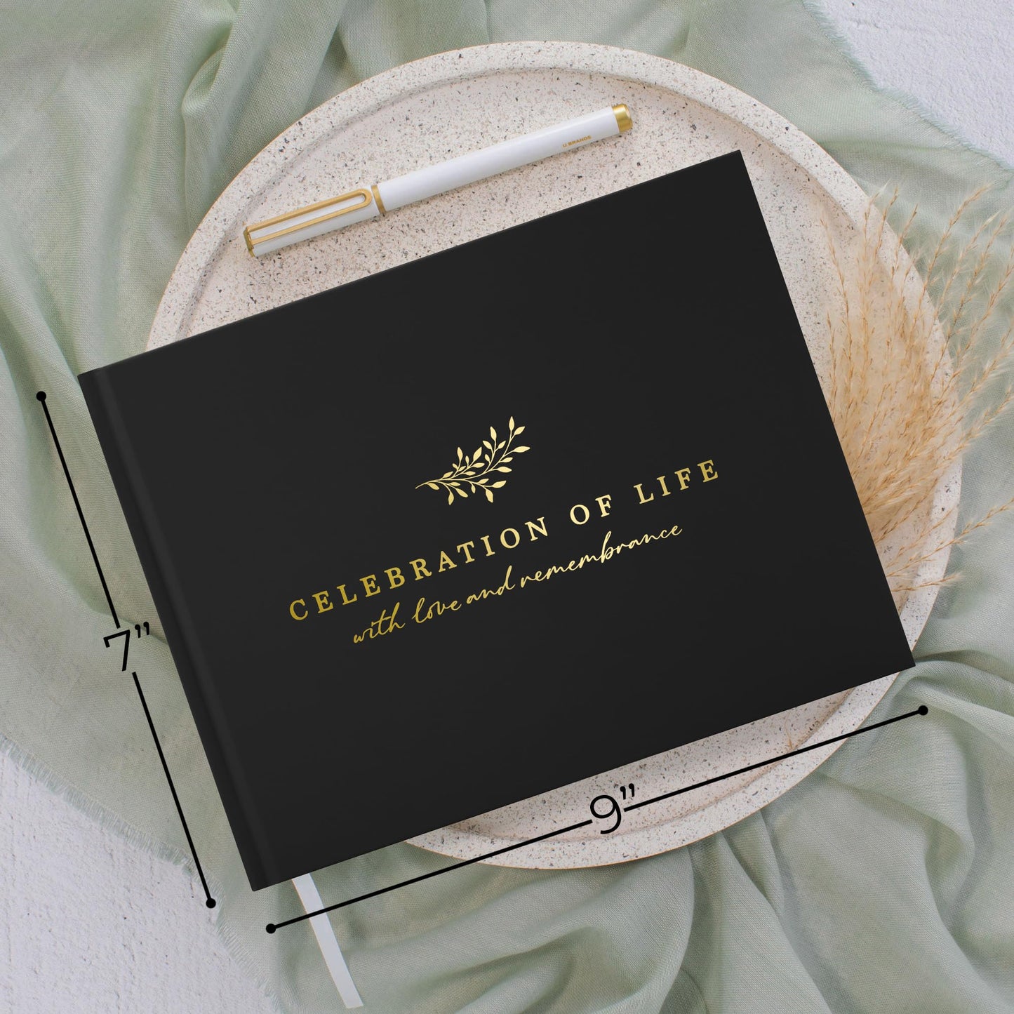 ZICOTO Modern Hard Cover Funeral Guest Book for The Celebration of Life - The Perfect in Loving Memory Book with Ample Space to Sign in for Guests - Premium Craftsmanship for Honoring Loved Ones