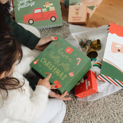 ZICOTO Beautiful Christmas Gift Boxes Set of 15 - Stylish Holiday Present Boxes with Assorted Festive Designs for Easy Christmas Gift Wrapping - Perfect Variety Set for Shirts, Clothing and More