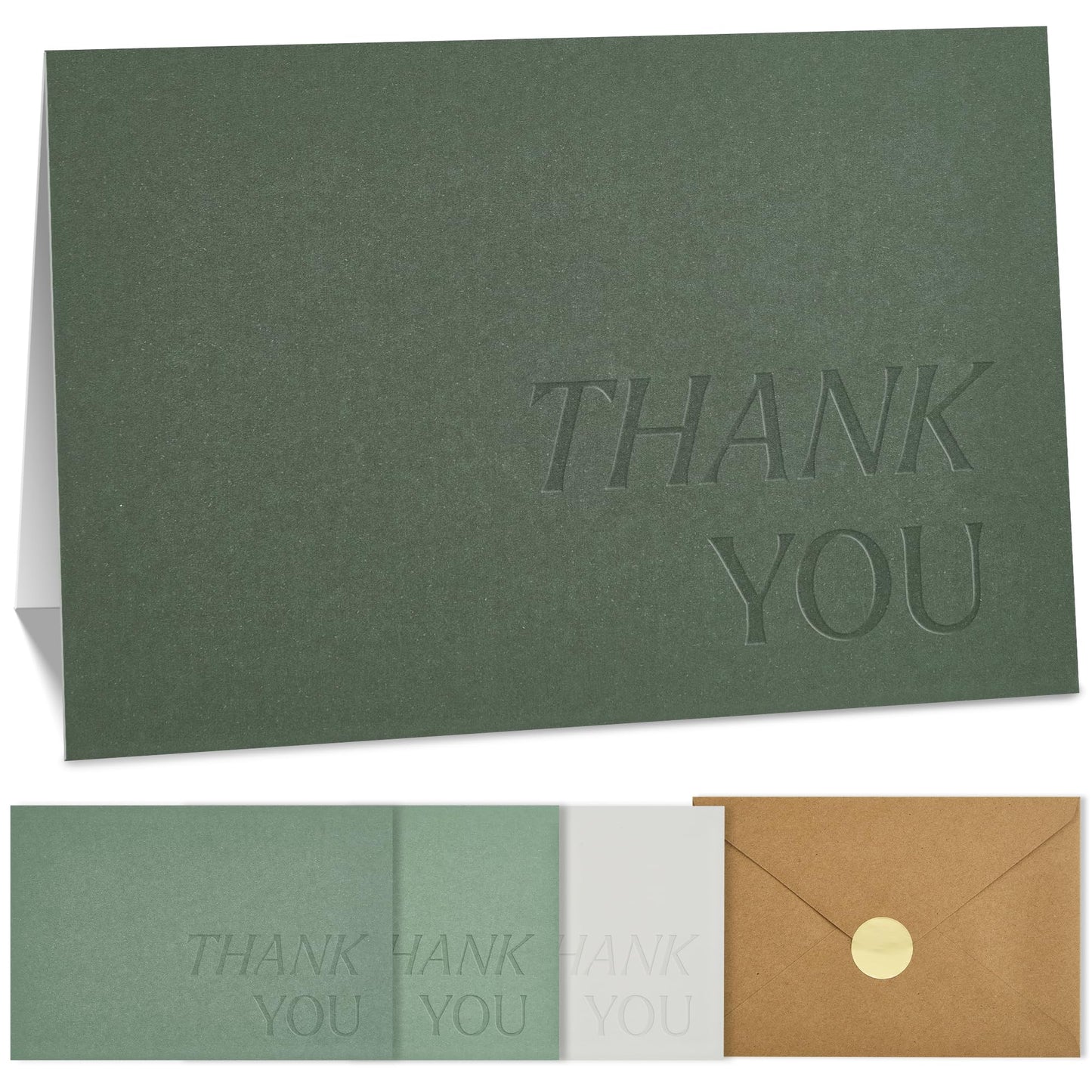Beautiful Thank You Cards Set of 30 With Envelopes and Stickers - Elegant Blank Cards For Personalized Notes - Perfect Bulk Stationary Set For All Occasions incl. Weddings, Business & Baby Showers