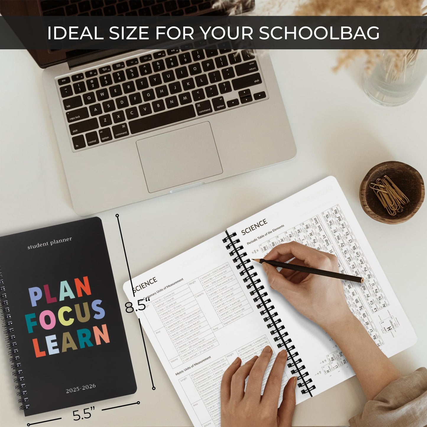 Aesthetic 2025-2026 Student Planner To Stay Organized - A Beautiful 8.5" x 5.5" Planner for Middle and High School Students with Weekly & Monthly Spreads For The 25-26 Academic Year