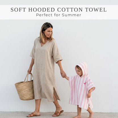 ZICOTO Stylish Hooded Beach Towel for Kids - Extra Soft and Fast Drying Poncho for Toddlers 0-3 Years is Made of Premium Cotton - Perfect Baby Cover Up for Beach Days or Pool and Bath Time Adventures