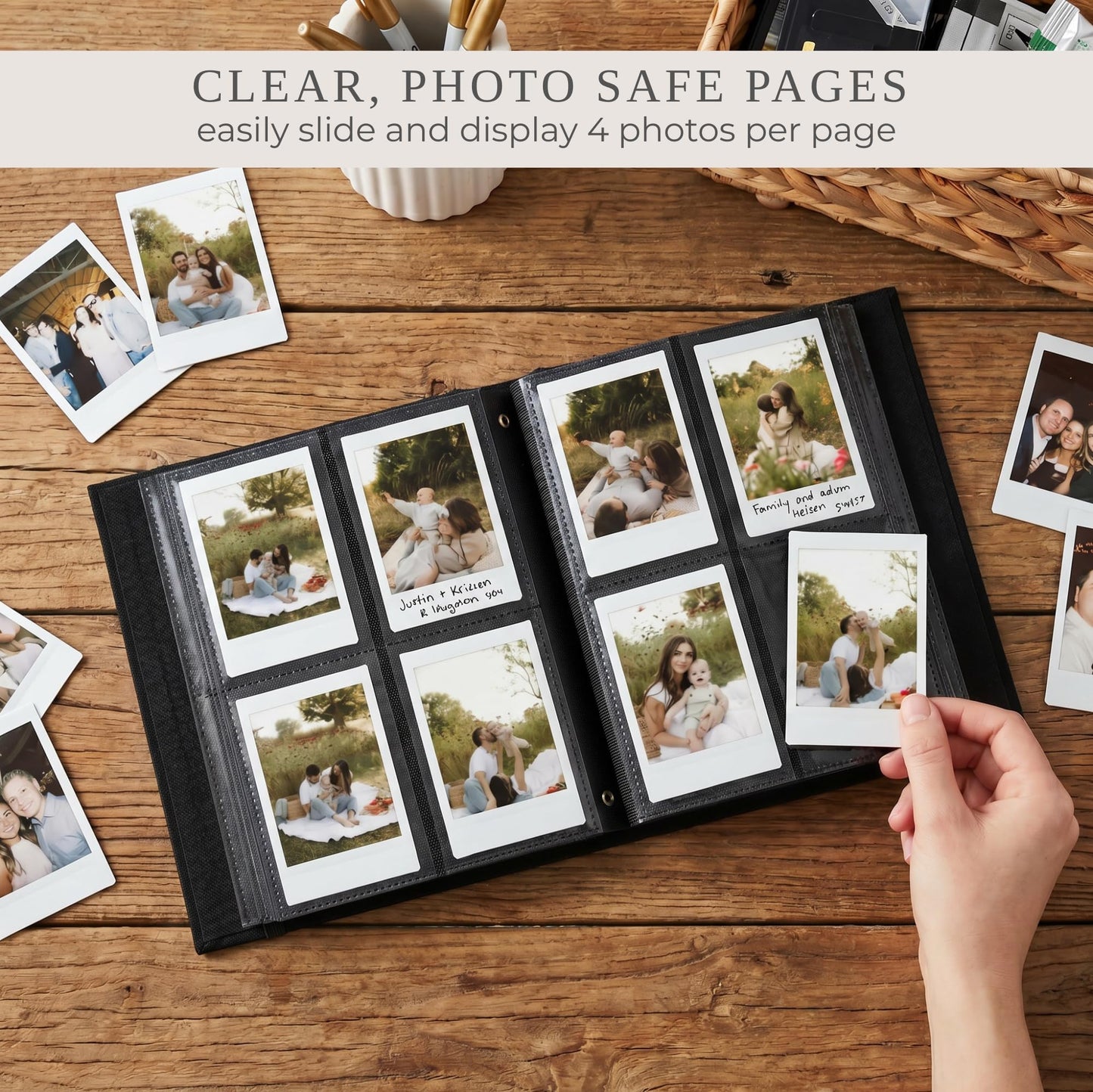 Beautiful Photo Album for 2x3 in Polaroid Photos - Safely Holds Your 240 Pictures Of Unique Memories - The Perfect Instax Mini Compatible Photo Book To Store Pictures Or Trading Collection Cards