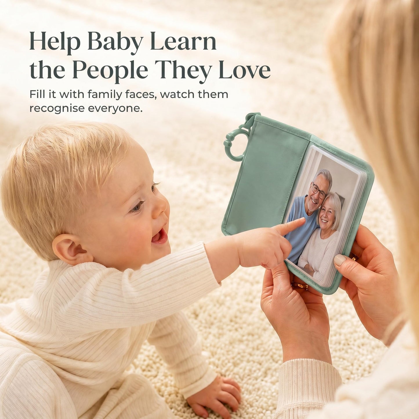 ZICOTO Adorable Baby Photo Albums with Soft Pages for Little Hands to Flip Through - First Photo Album for Baby to Recognize Family Members - Precious Baby Photo Book for Newborn & Baby Shower