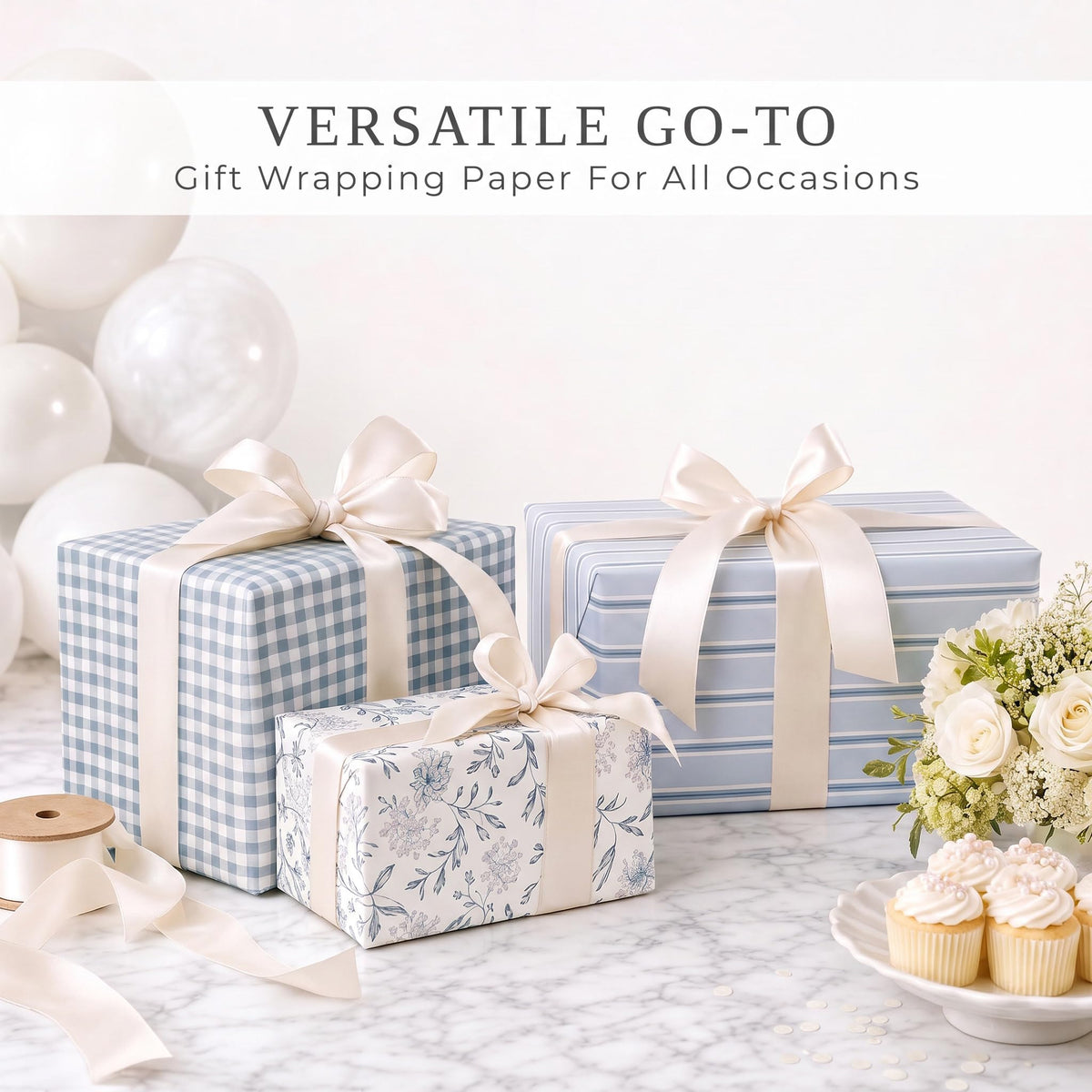 ZICOTO Beautiful Gift Wrapping Paper Rolls for All Occasions - Set of 3