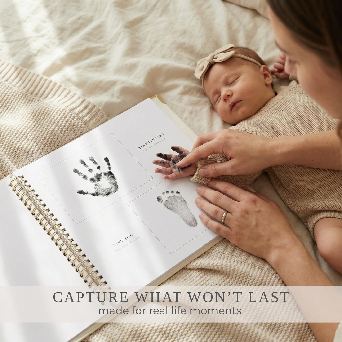 Keepsake Baby Memory Book for Boys and Girls – Timeless First 5 Year Baby Book – Neutral Journal Scrapbook or Photo Album - Record a Milestone for Every Event from Birth to Age 5