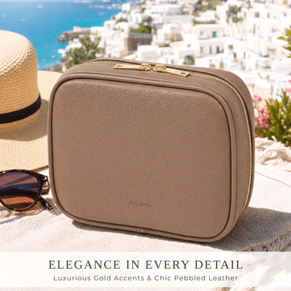Stylish Tech Organizer Pouch - PU Leather Electronics Travel Bag for Women