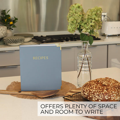 Aesthetic Recipe Binder with Polyester Waterproof cloth Cover - The Perfect Recipe Book with Plastic Sleeves to Write in Your Own Recipes - Quality Blank Cookbook Binder, Cards incl.