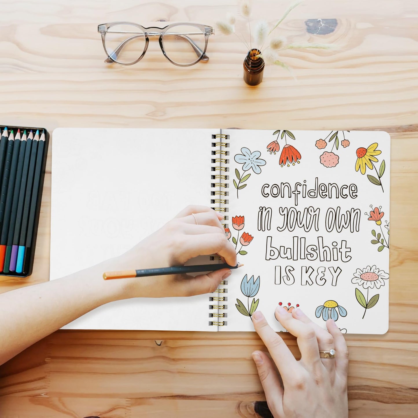 Beautiful Adult Coloring Book Set of 2 for Relaxation - Sassy Motivational and Funny Color Books - The Perfect Stress-Relieving Gift for Women