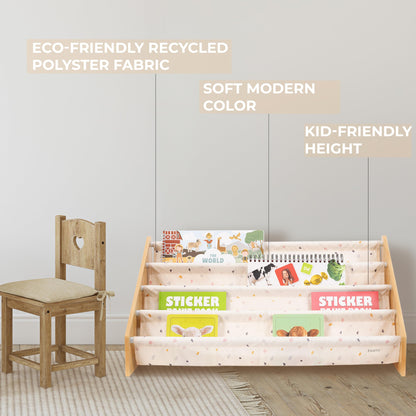 ZICOTO Decorative Wooden Bookshelf for Kids Rooms - Keeps Plenty of Books Neatly Organized & Within Reach for Toddlers - Easy Install Montessori Book Shelf for Baby's Bedroom or Playroom Decor