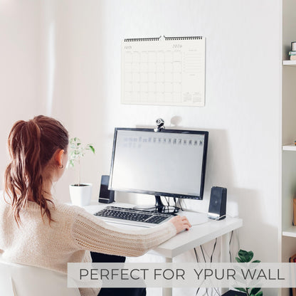 Beautiful 2026 Wall Calendar - Runs until December 2026 – 14.5"x11.5" Office Wall Calendar for Easy Organizing