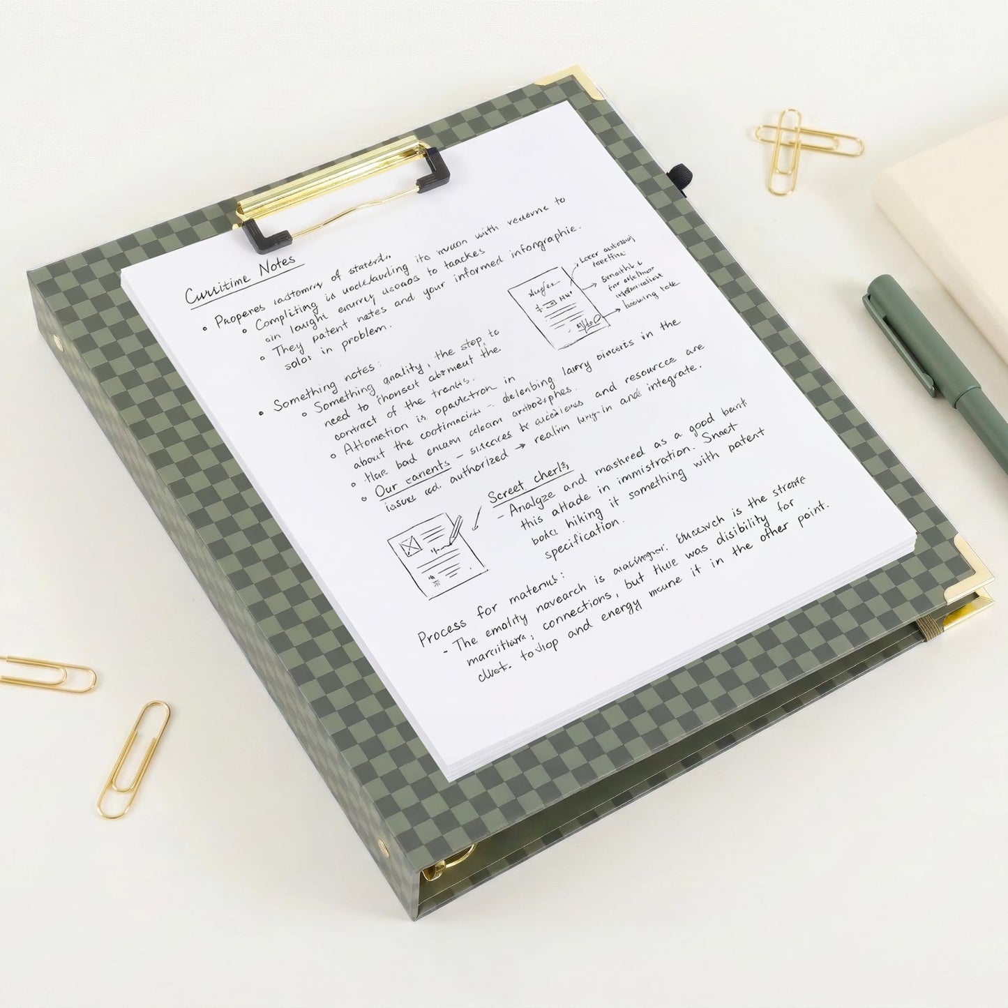 ZICOTO Elegant Clipboard Binder with Dividers - Professional Document Portfolio Notepad for Office, School, Home - with Tabs and File Folder for Easy Organization