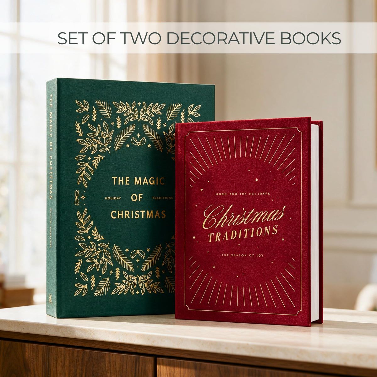 ZICOTO Beautiful Christmas Decorative Books for Your Coffee Table or Shelf