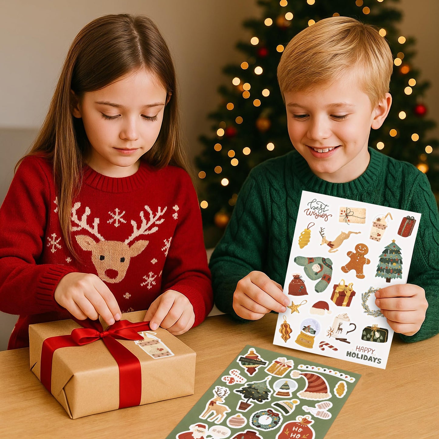 Fun Christmas Stickers for Kids - Large Set of 400 Holiday Stickers for Chritmas Party Favors, Gifts, Cards, Treats, Crafts and Toys - Fun Bulk Sticker Set for Xmas Gift Bags and as Stocking Stuffers