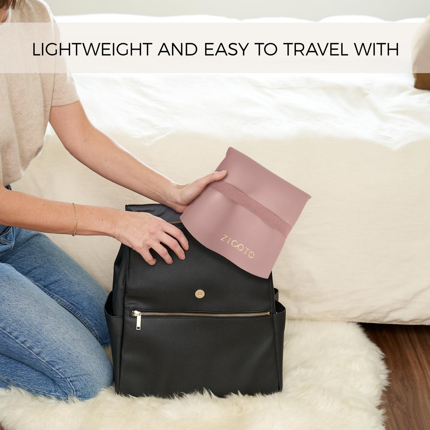 Beautiful Portable Baby Changing Pad - Wipeable and Easy to Clean Diaper Changing Mat - The Perfect Waterproof Vegan Leather Pad for Traveling