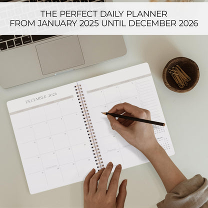 Beautiful 2025-2026 Monthly Planner and Calendar Book - To Do List Notebook That Easily Organizes Your Tasks to Boost Productivity - Runs From January 2025 Until December 2026