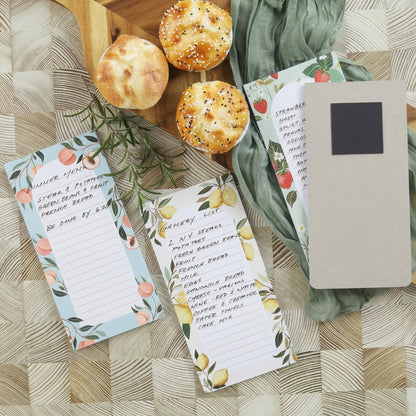 Beautiful Magnetic Notepads for Fridge - Set Of 6 Modern Note Pads with Lined Pages to Easily Write Notes & Make Grocery/Shopping Lists - Cute To Do List Pad w/ Strong Magnets for Your Refrigerator