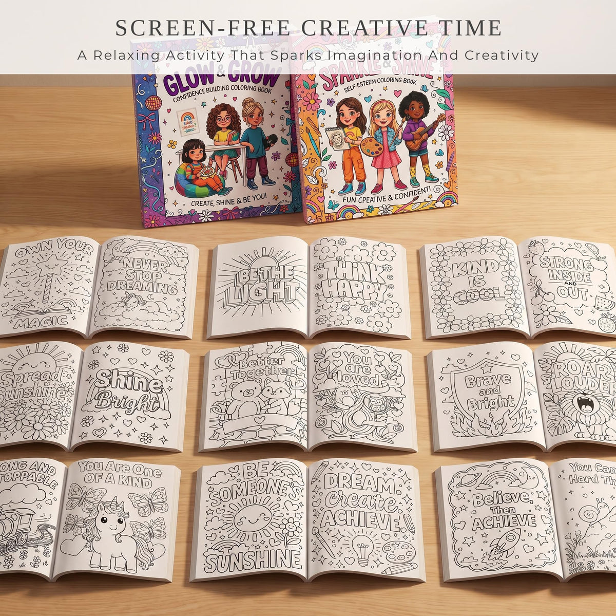 Beautiful Coloring Books for Teens Set of 2 - Perfect to Boost Confidence