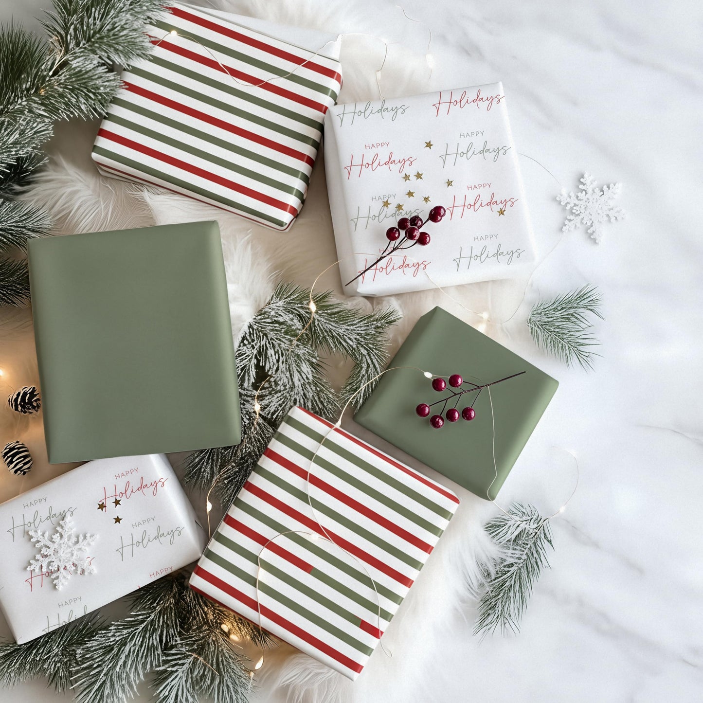 Beautiful Christmas Gift Wrapping Paper Rolls For Small & Medium Size Gifts - Set of 3 Quality Paper Rolls With Cute Designs - Add a Touch of Magic to Every Gift You Wrap - 17 in x 120 in Per Roll