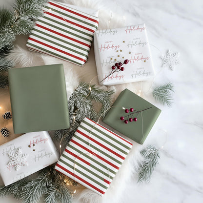 Beautiful Christmas Gift Wrapping Paper Rolls For Small & Medium Size Gifts - Set of 3 Quality Paper Rolls With Cute Designs - Add a Touch of Magic to Every Gift You Wrap - 17 in x 120 in Per Roll