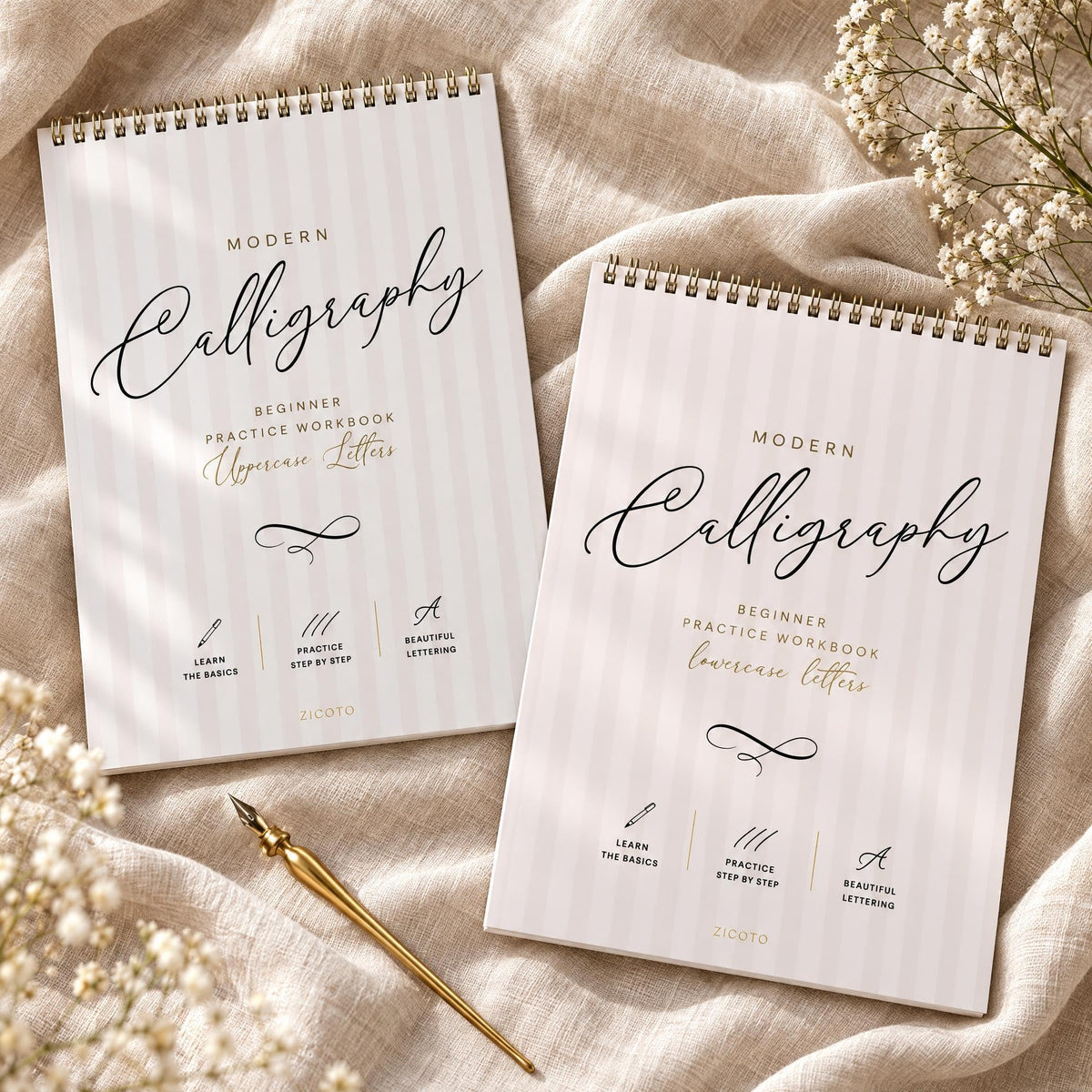 Beautiful Cursive Handwriting Workbook for Adults - Set of 2 Practice Books