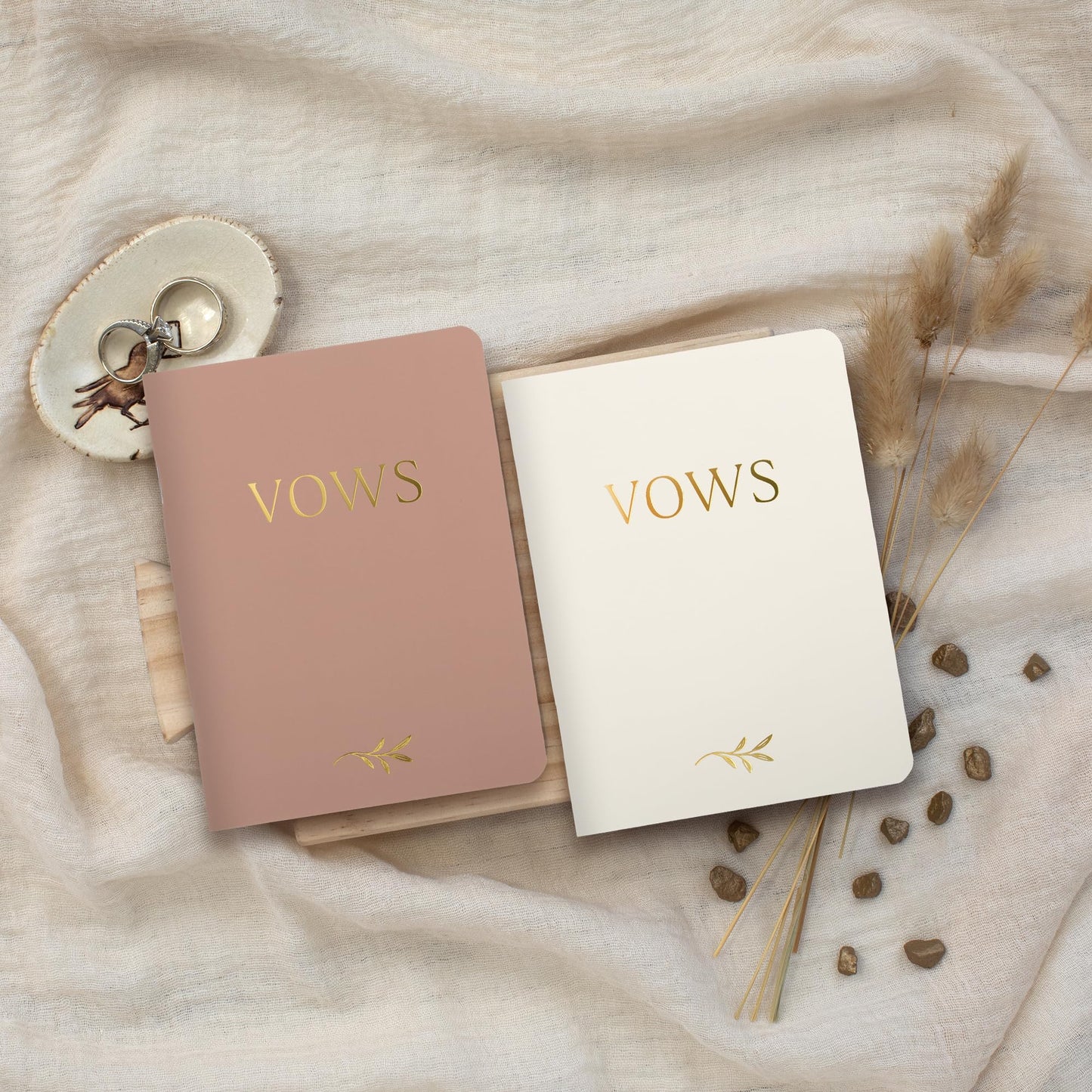 ZICOTO Elegant Vow Books With Gold Foil Lettering For Your Wedding - Perfectly Sized Vow Books With Plenty Of Pages To Write Whatever is on Your Heart - A Beautiful Addition For The Wedding Day