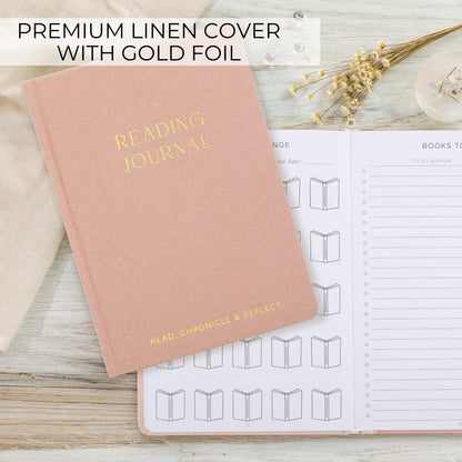 ZICOTO Beautiful Reading Journal for Book Lovers - Linen Hard Cover Book Makes a Great Gift for Readers - The Perfect Tracker with Reading Log & Review Pages For Keeping Notes on Your Favorite Books