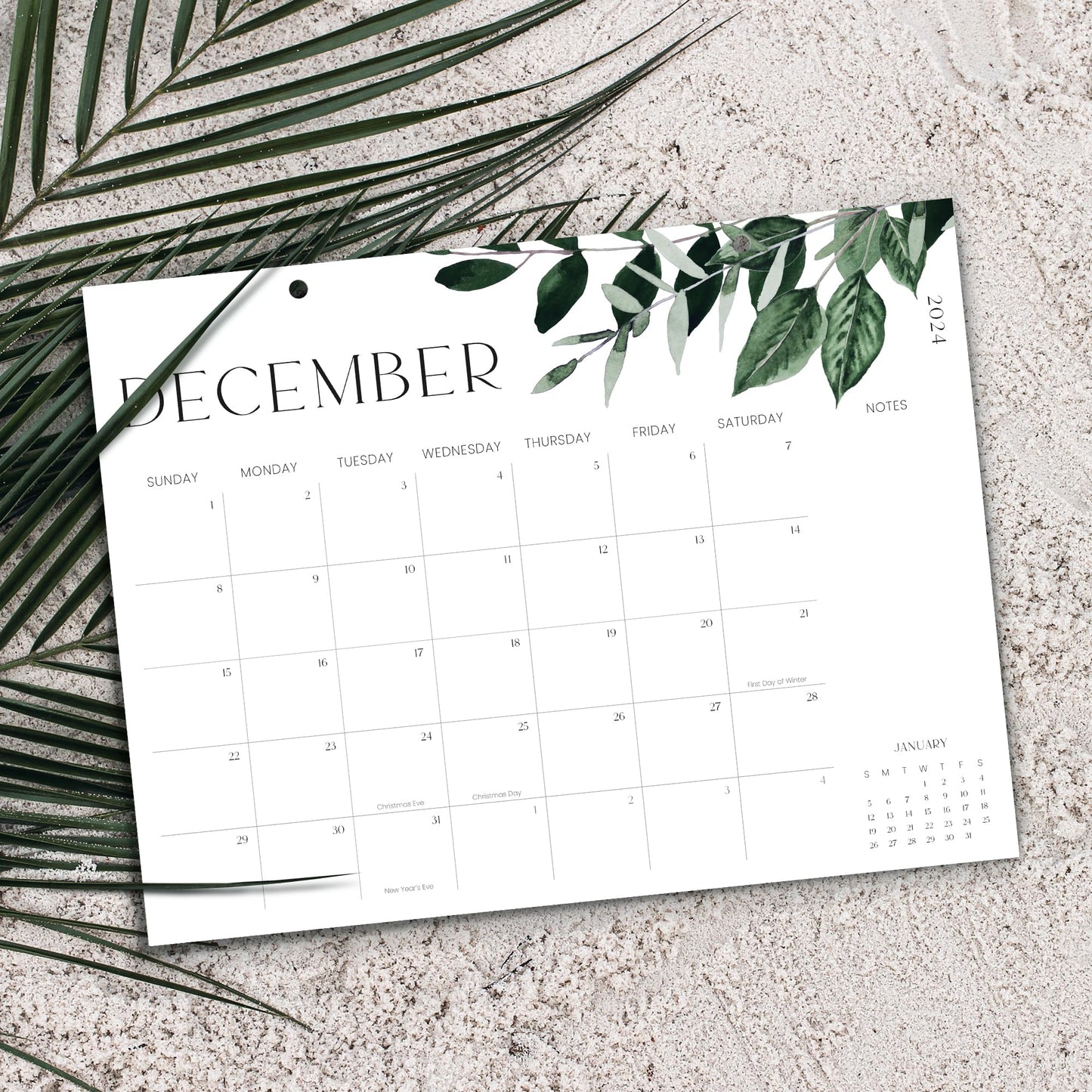 Aesthetic 2024-2025 Desk Calendar - Runs From January 2024 Until July 2025 - The Perfect Big Desktop/Wall Calendar 16"x12" for Easy Organizing