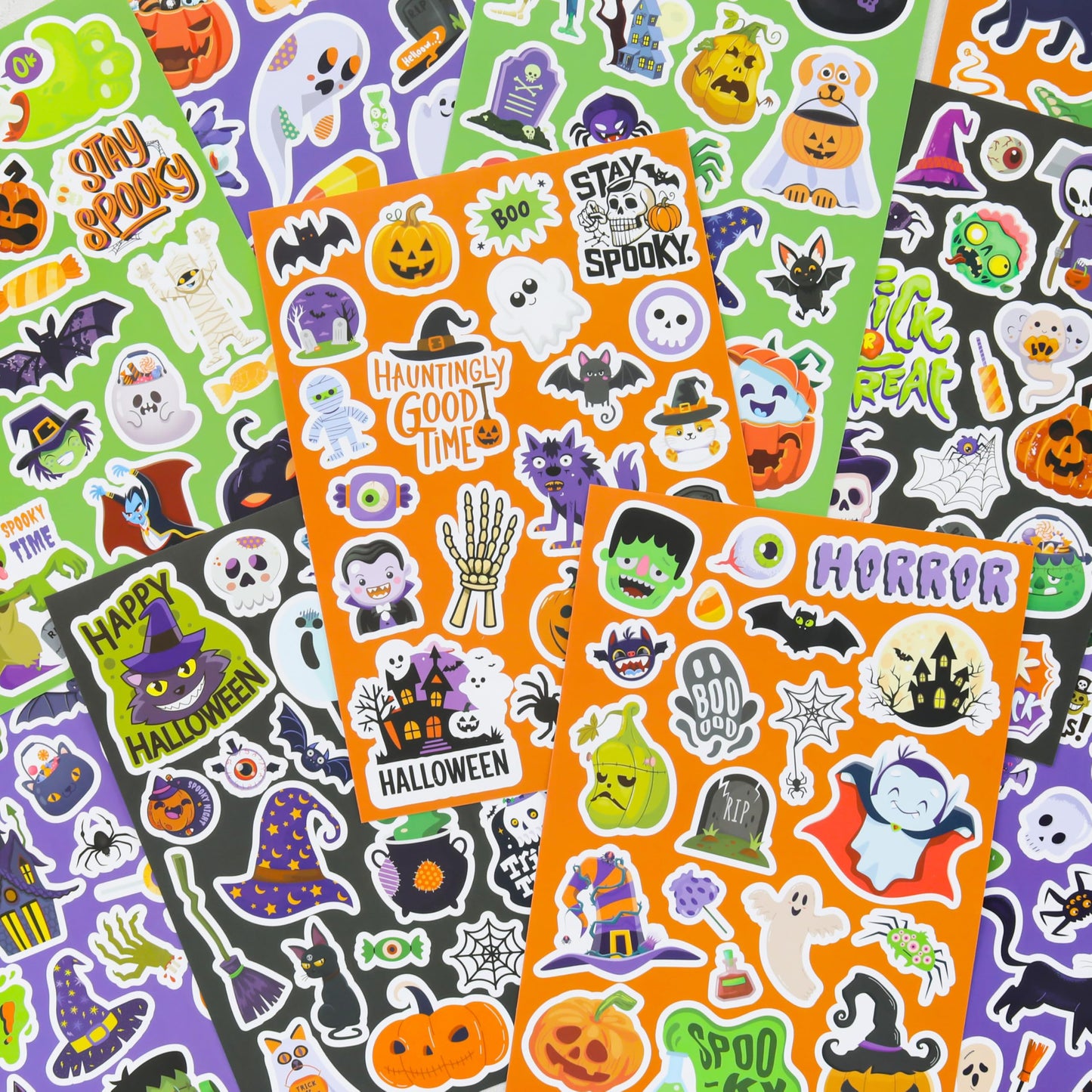 Fun Halloween Stickers for Kids - Large Set of 200 Spooky Stickers for Halloween Party Favors, Classroom Decor, Gifts, Treats, Crafts and Toys - Fun Bulk Stickers for Trick-or-Treat Bags and Baskets