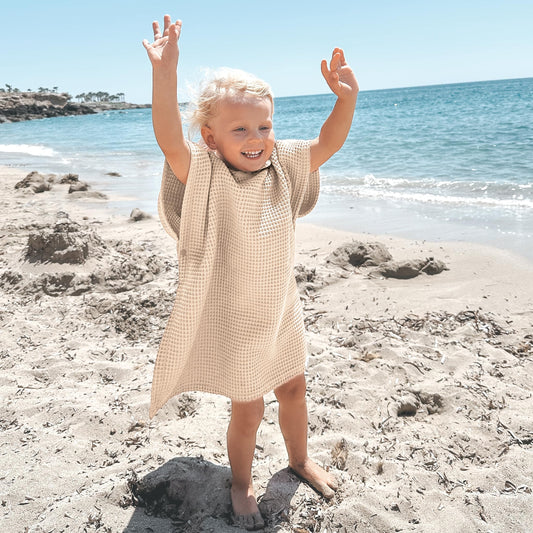 ZICOTO Soft Hooded Beach Towel for Kids - Cute Towel for Babies and Toddler Made of Waffle Cotton - Perfect Lightweight and Absorbent for Bath, Beach, Pool