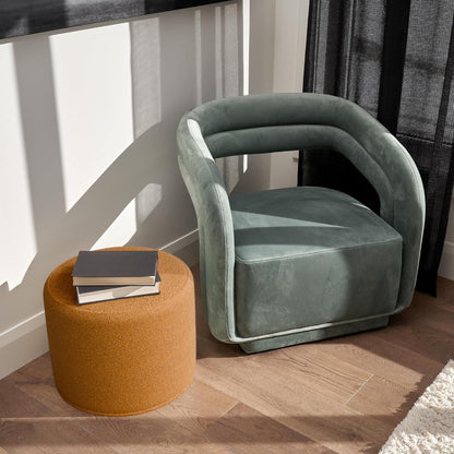 ZICOTO Beautiful Boucle Pouf Ottoman and Foot Rest - Elevate Your Living Room Decor with Lightweight Comfort and Charm - A Modern Foam Stuffed Poof Perfect to Rest Your Feet