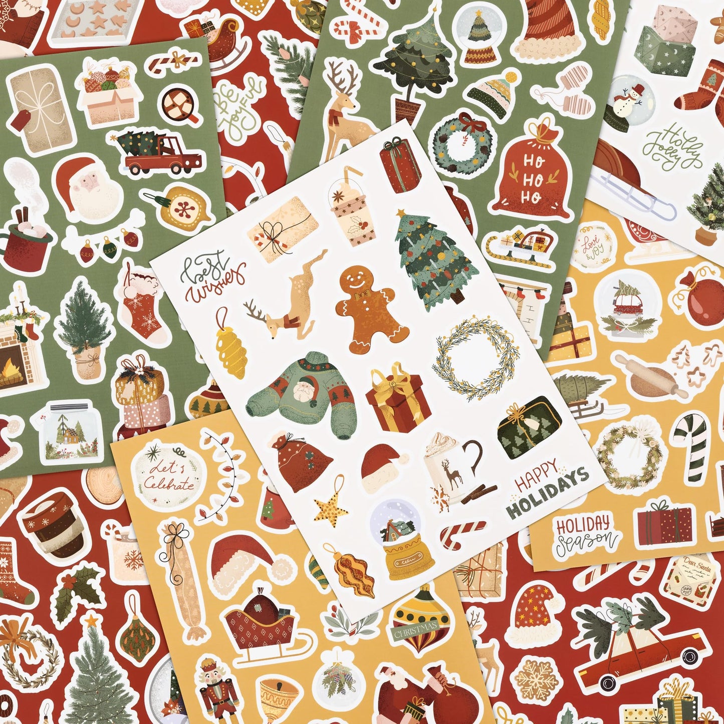 Fun Christmas Stickers for Kids - Large Set of 400 Holiday Stickers for Chritmas Party Favors, Gifts, Cards, Treats, Crafts and Toys - Fun Bulk Sticker Set for Xmas Gift Bags and as Stocking Stuffers