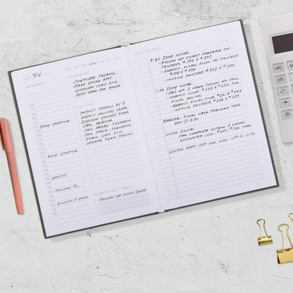 Aesthetic Daily Planner And Notebook With Hourly Schedule - Modern Hardcover To do List Notepad to Easily Organize Your Work Tasks And Appointments - The Perfect Office Supplies