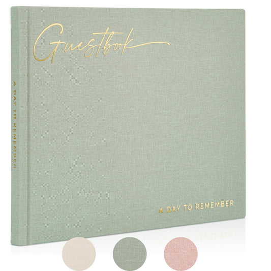 ZICOTO Beautiful Wedding Guest Book for Your Wedding Reception - Simply Elegant Guestbook to Sign in and Add Polaroid Photos - The Perfect Baby Shower Guest Book for The Special Day