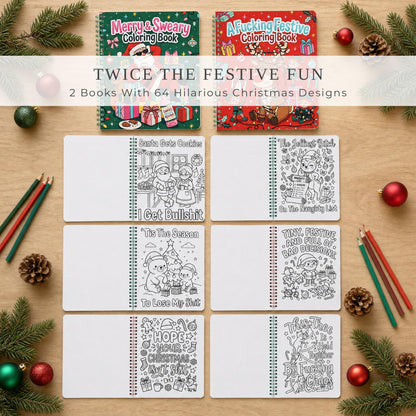 Beautiful Coloring Book Set of 2 for Adult Relaxation - Funny Designs
