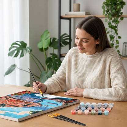 Beautiful Paint By Number Kit for Adults - Relaxing & Beginner-Friendly Painting Set with 2 Canvases, Premium Brushes & Vibrant Acrylic Colors - Perfect Crafts Gift for Women to Create Wall-Worthy Art