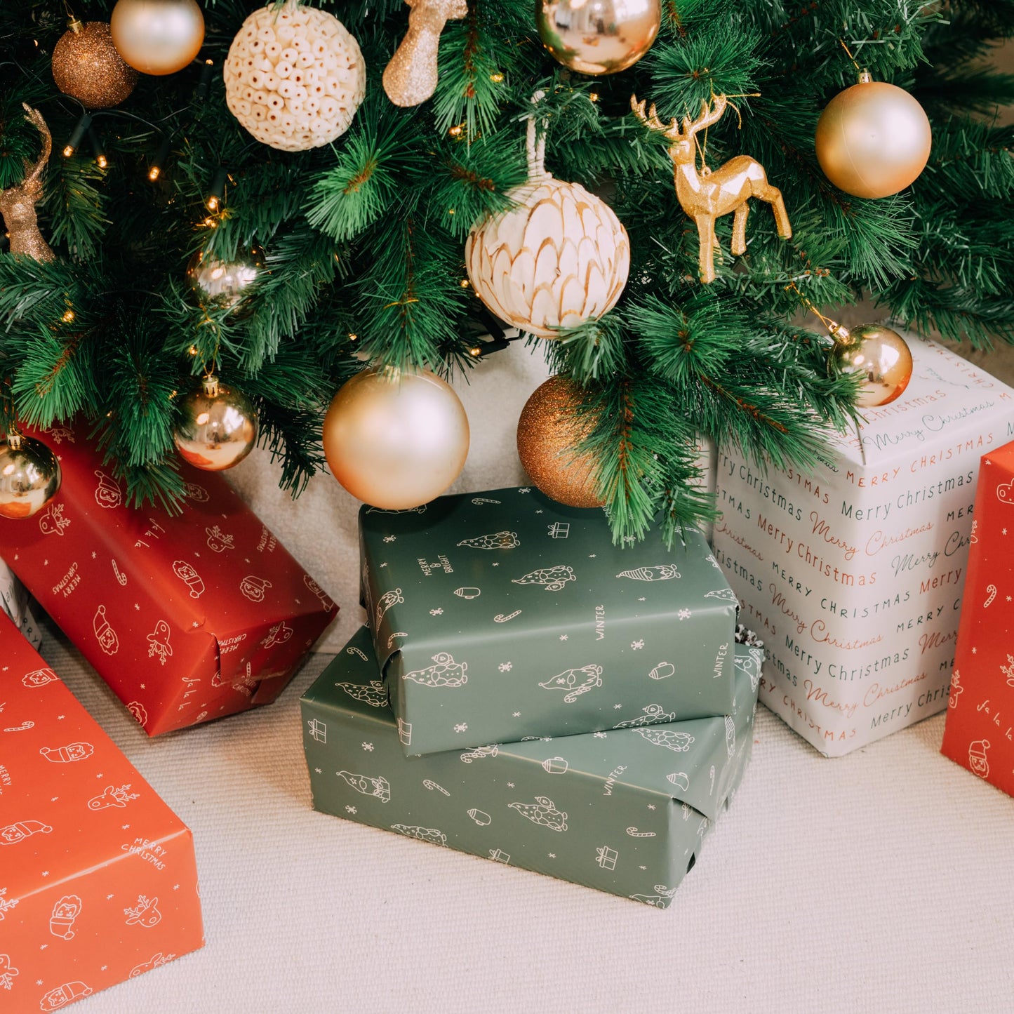 Beautiful Christmas Gift Wrapping Paper Rolls For Small & Medium Size Gifts - Set of 3 Quality Paper Rolls With Cute Designs - Add a Touch of Magic to Every Gift You Wrap - 17 in x 120 in Per Roll