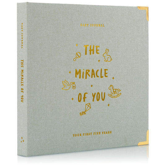 Keepsake Baby Memory Book for Boys and Girls – Timeless First 5 Year Baby Book – Neutral Journal Scrapbook or Photo Album - Record a Milestone for Every Event from Birth to Age 5