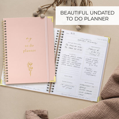 Beautiful To Do List Notebook - Aesthetic Daily Planner to Easily Organize Your Tasks And Boost Productivity - Stylish Undated Planner And School or Office Supplies For Women